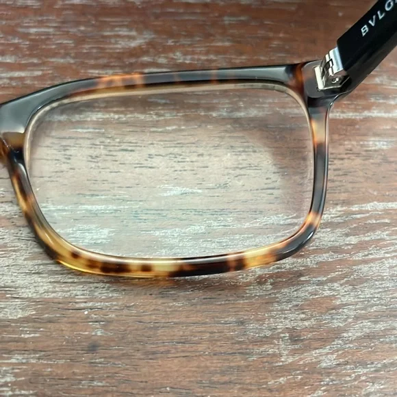 Bulgari 3018 5251 Havana clear brown tortoise eyeglasses with round black case - Picture 7 of 16
